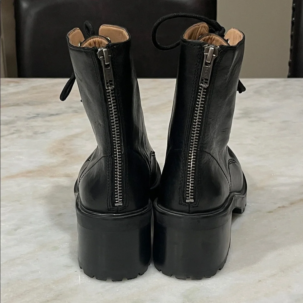 Madewell Black Leather Combat Boots 7.5 - Picture 8 of 9